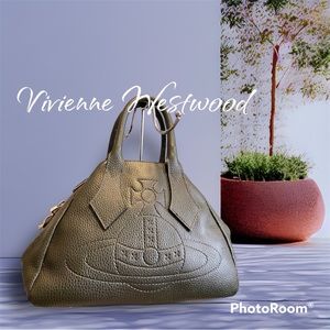 Vivienne Westwood Orb logo handbag / leather Olive green color